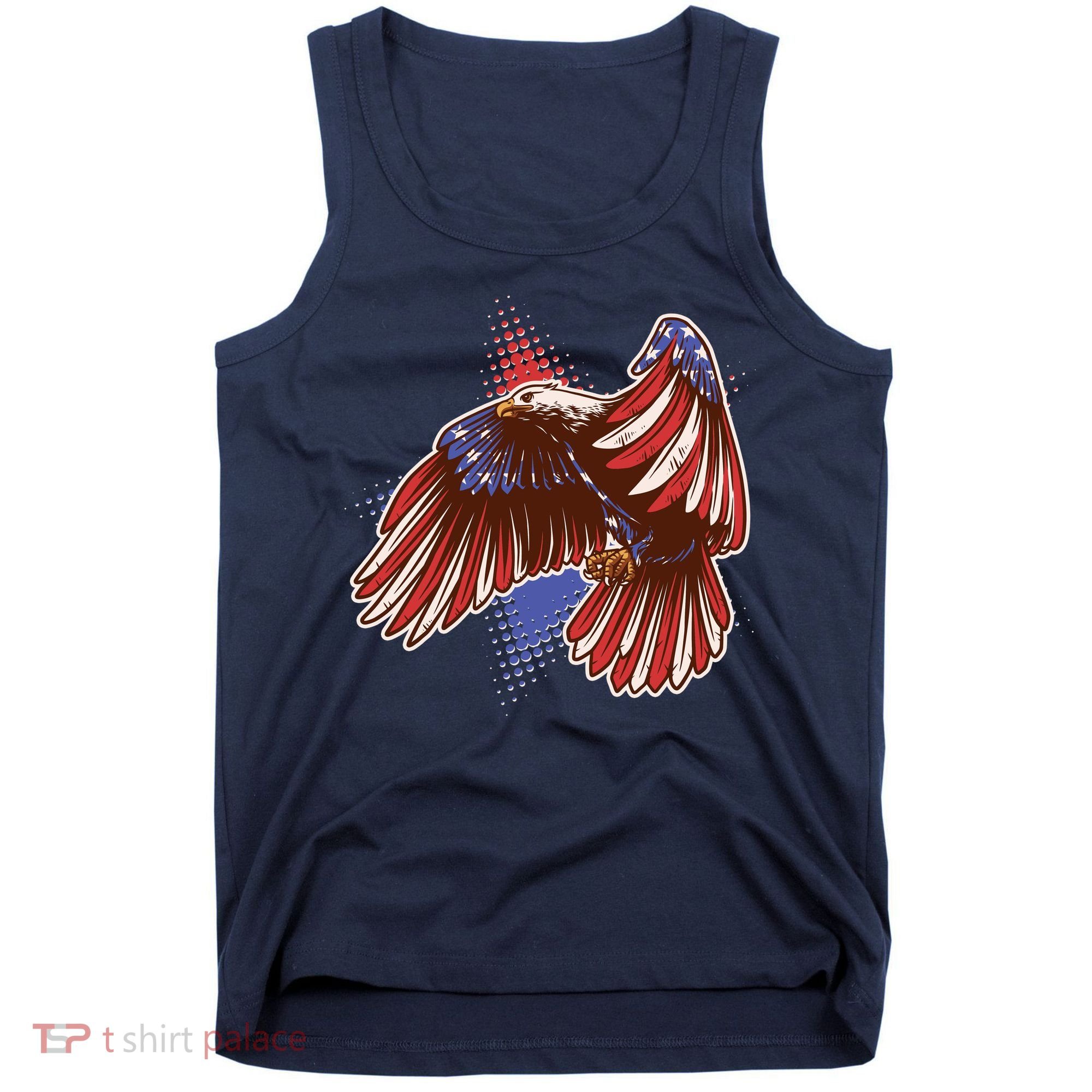 American USA Flag Patriotic Bald Eagle Tank Top