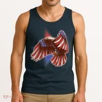 American USA Flag Patriotic Bald Eagle Tank Top thumb 3