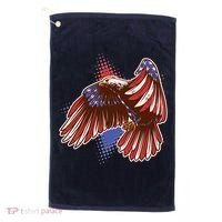 American USA Flag Patriotic Bald Eagle Golf Towel thumb 0
