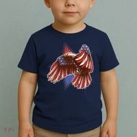 American USA Flag Patriotic Bald Eagle Toddler T-Shirt thumb 2