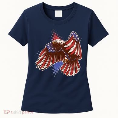 American USA Flag Patriotic Bald Eagle Women's T-Shirt