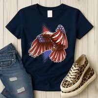 American USA Flag Patriotic Bald Eagle Women's T-Shirt thumb 3