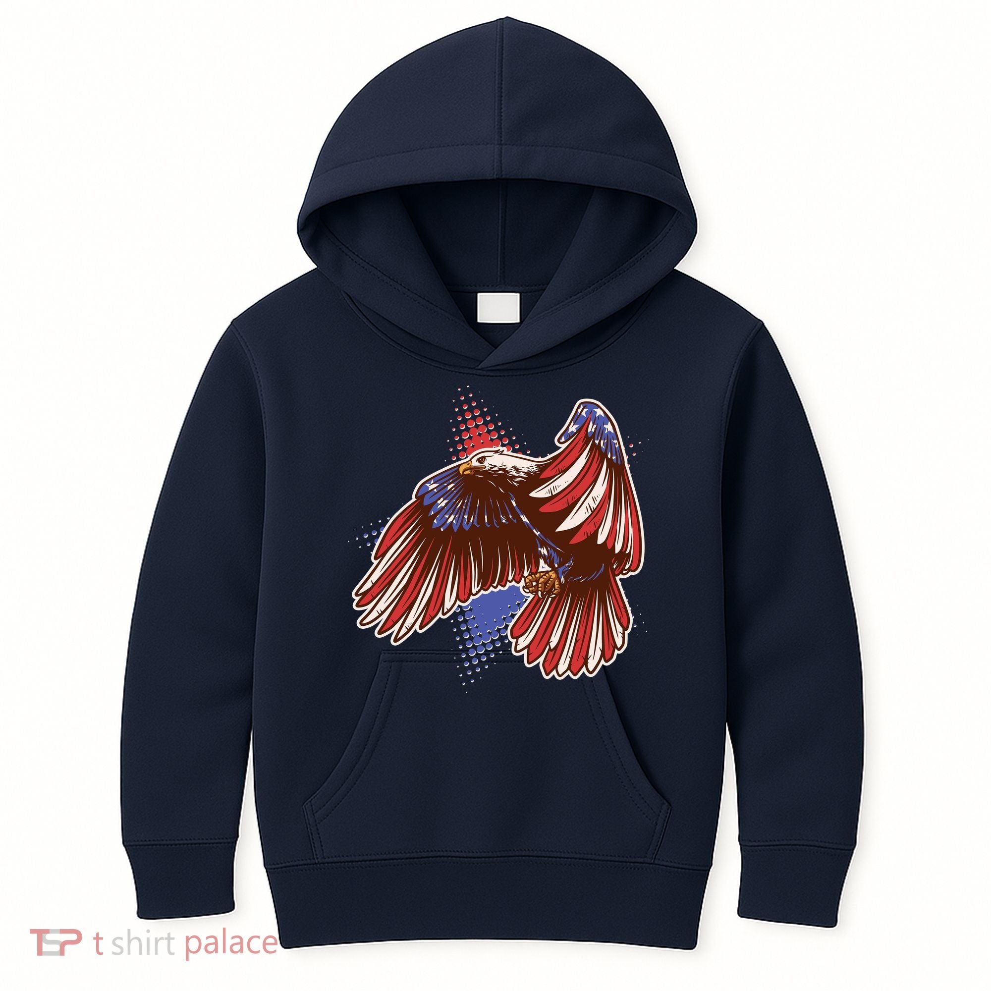 American USA Flag Patriotic Bald Eagle Kids Hoodie