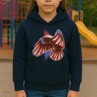 American USA Flag Patriotic Bald Eagle Kids Hoodie thumb 3