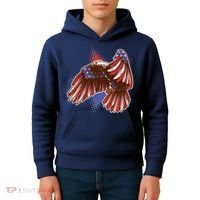 American USA Flag Patriotic Bald Eagle Kids Hoodie thumb 4