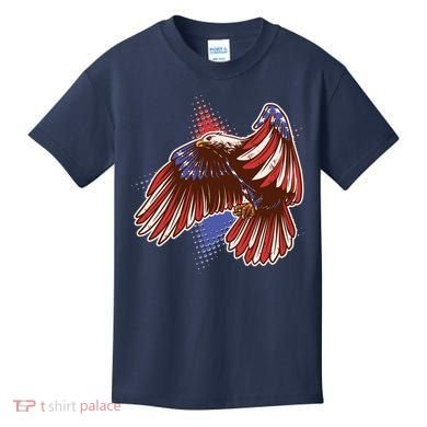 American USA Flag Patriotic Bald Eagle Kids T-Shirt