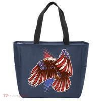 American USA Flag Patriotic Bald Eagle Tote Bag thumb 0