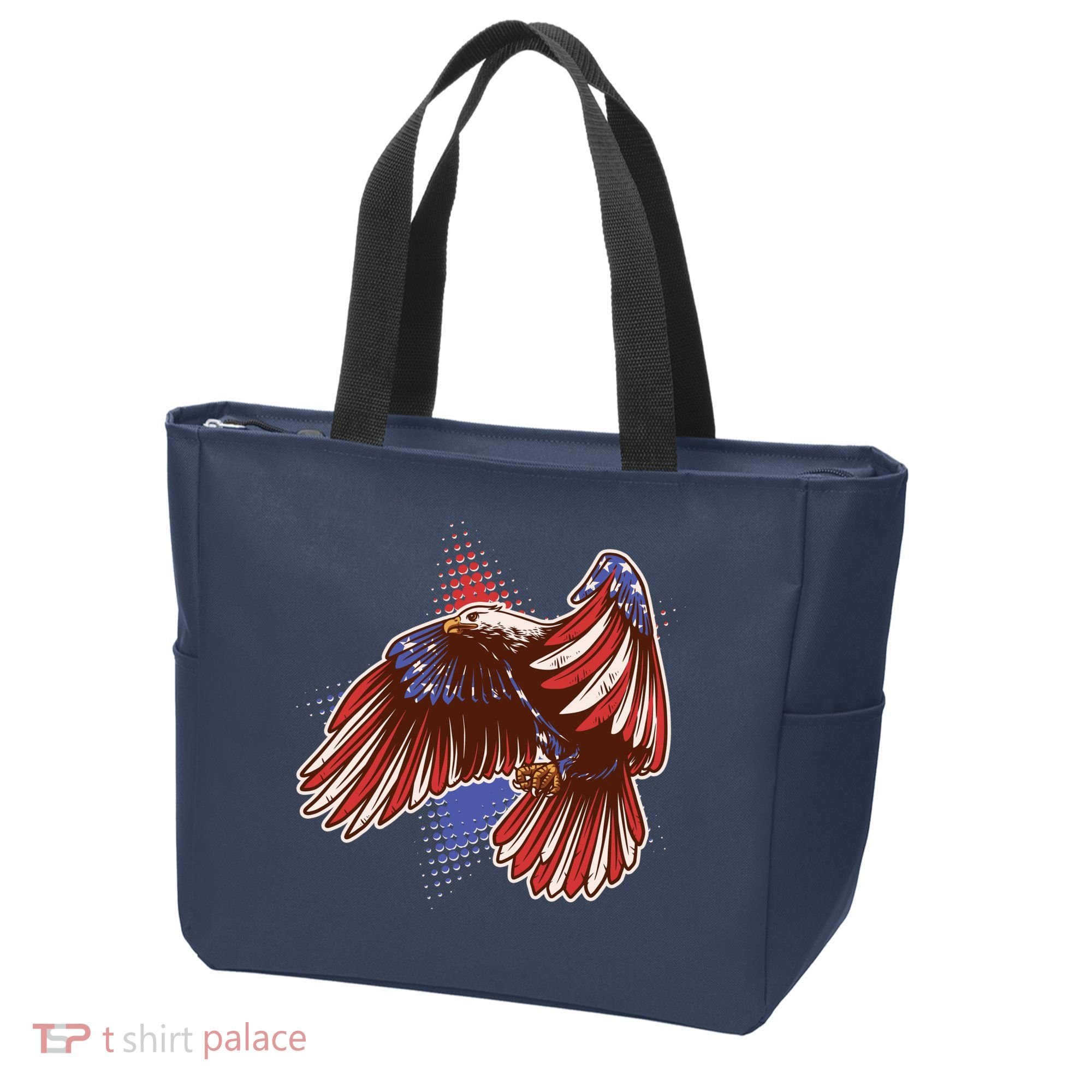 American USA Flag Patriotic Bald Eagle Tote Bag