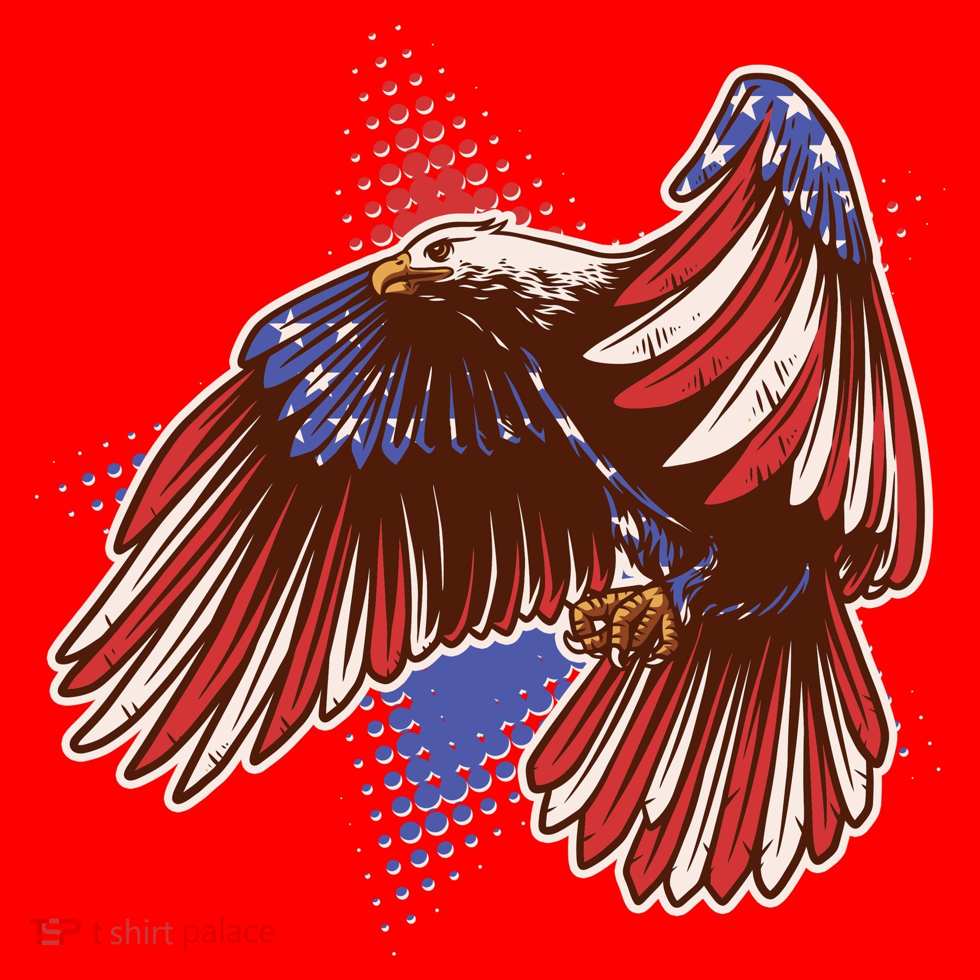 American USA Flag Patriotic Bald Eagle Santa Hat