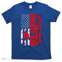 American Usa Flag Ice Hockey Funny Gift For Dad Best Pucking Papa Cute Gift T-Shirt thumb 0