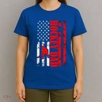 American Usa Flag Ice Hockey Funny Gift For Dad Best Pucking Papa Cute Gift T-Shirt thumb 4