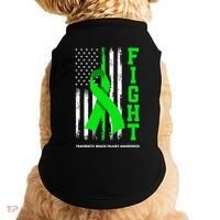 American US Flag Fight Traumatic Brain Injury Awareness Doggie Tank thumb 0