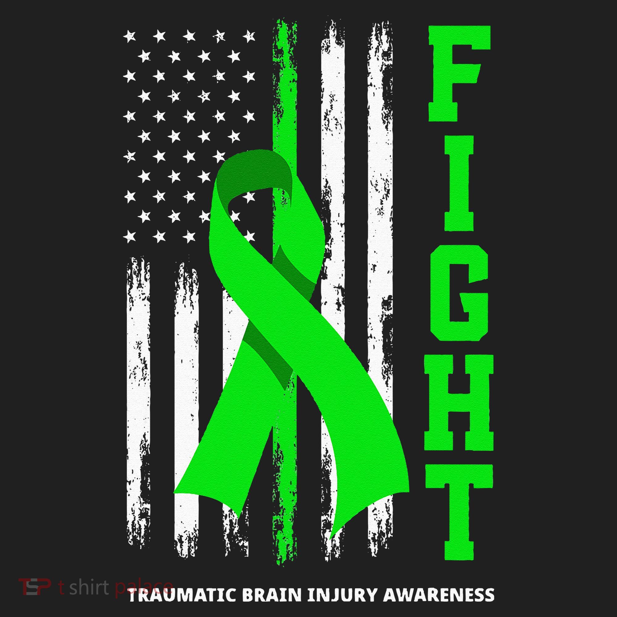 American US Flag Fight Traumatic Brain Injury Awareness Beanie