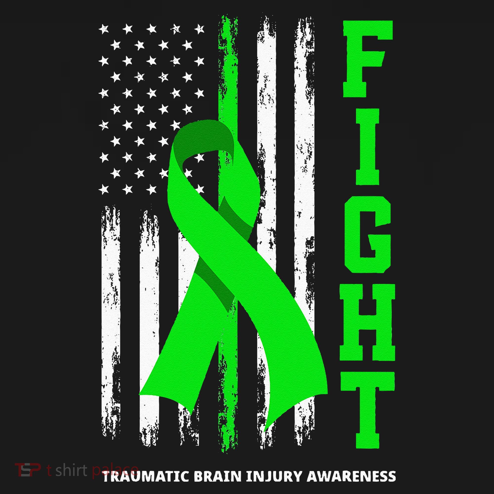 American US Flag Fight Traumatic Brain Injury Awareness Women's Hoodie