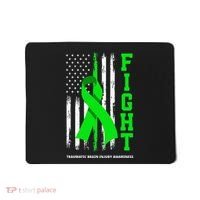 American US Flag Fight Traumatic Brain Injury Awareness Mousepad thumb 0