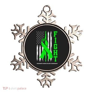 American US Flag Fight Traumatic Brain Injury Awareness Ornament