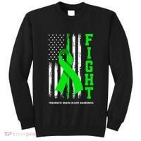 American US Flag Fight Traumatic Brain Injury Awareness Tall Sweatshirt thumb 0
