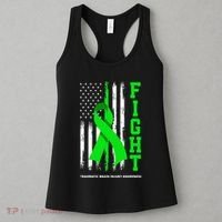 American US Flag Fight Traumatic Brain Injury Awareness Women's Tank Top thumb 3