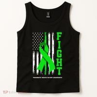 American US Flag Fight Traumatic Brain Injury Awareness Tank Top thumb 2
