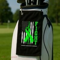 American US Flag Fight Traumatic Brain Injury Awareness Golf Towel thumb 2
