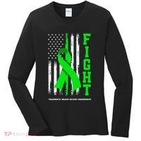 American US Flag Fight Traumatic Brain Injury Awareness Women's Long Sleeve Shirt thumb 0