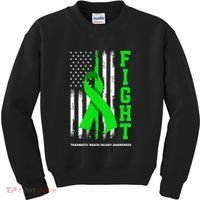 American US Flag Fight Traumatic Brain Injury Awareness Kids Sweatshirt thumb 0