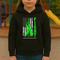 American US Flag Fight Traumatic Brain Injury Awareness Kids Hoodie thumb 3