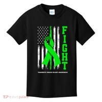 American US Flag Fight Traumatic Brain Injury Awareness Kids T-Shirt thumb 0
