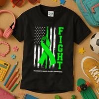 American US Flag Fight Traumatic Brain Injury Awareness Kids T-Shirt thumb 3