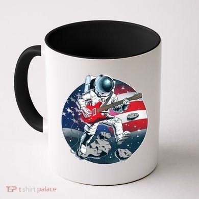 American USA Flag Rocking Space Astronaut Coffee Mug