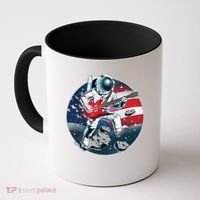 American USA Flag Rocking Space Astronaut Coffee Mug thumb 0