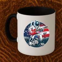 American USA Flag Rocking Space Astronaut Coffee Mug thumb 2