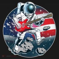 American USA Flag Rocking Space Astronaut Ornament thumb 1