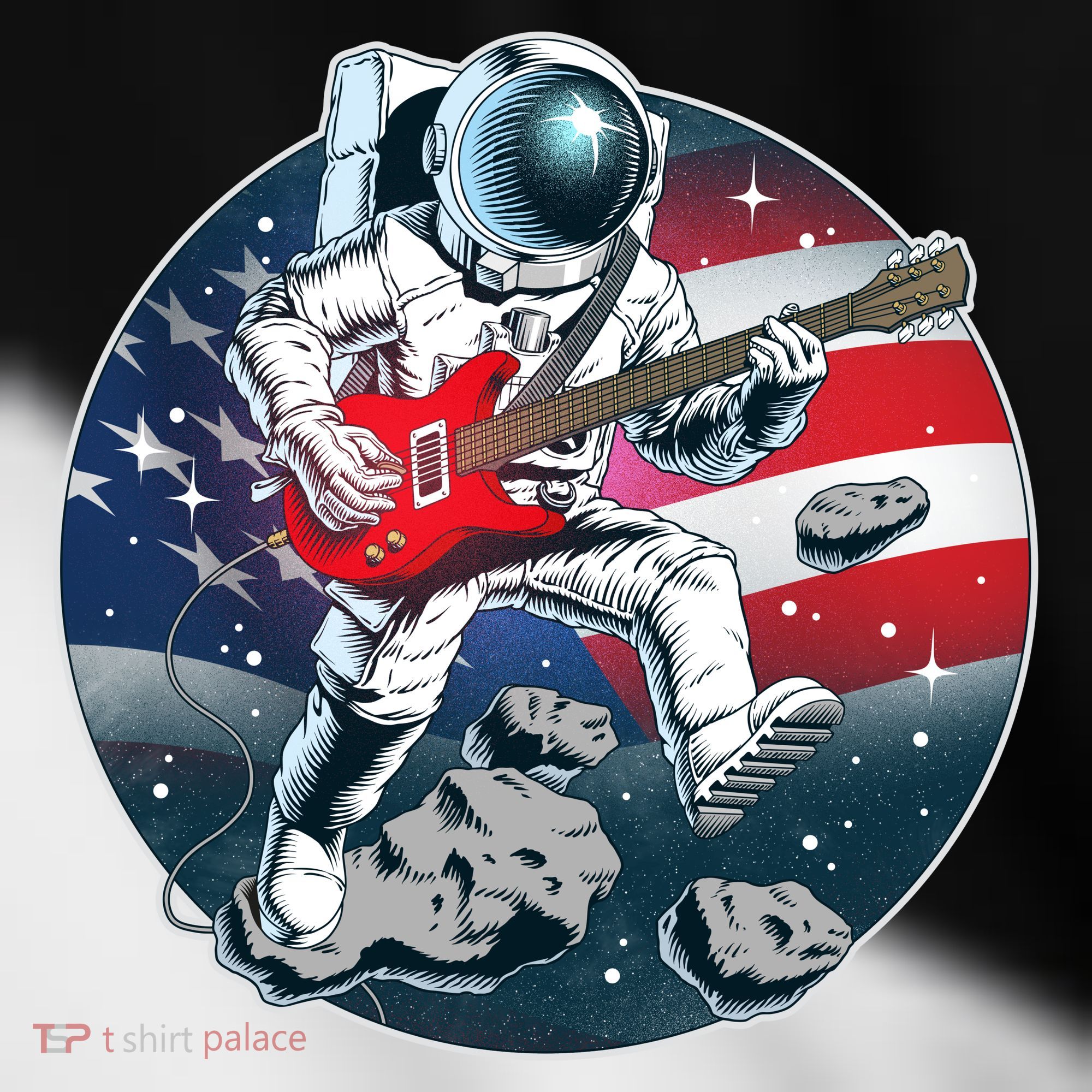 American USA Flag Rocking Space Astronaut Toddler Fine Jersey T-Shirt