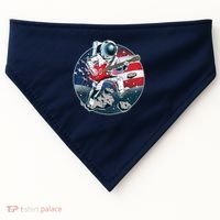 American USA Flag Rocking Space Astronaut USA-Made Doggie Bandana thumb 0