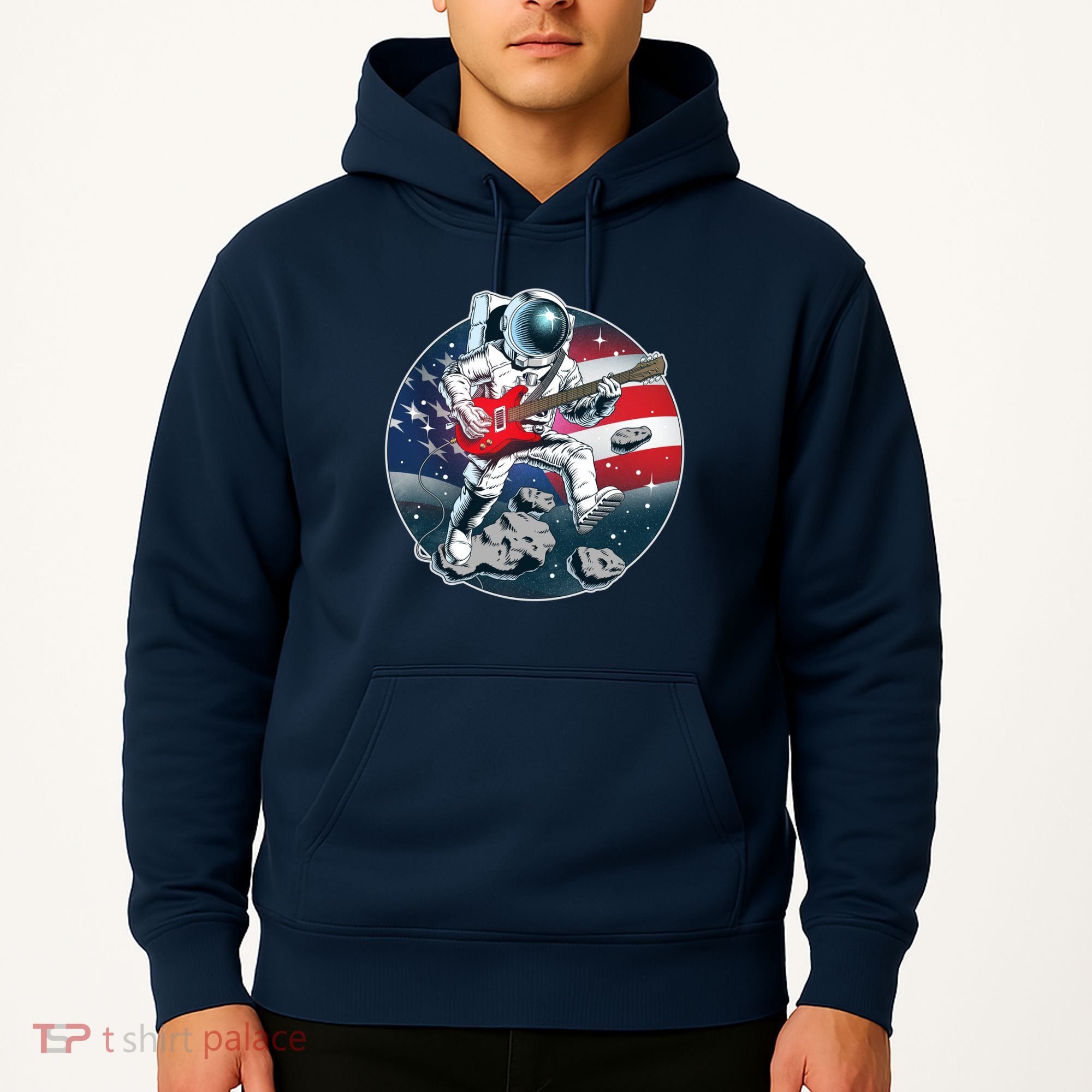 American USA Flag Rocking Space Astronaut Hoodie