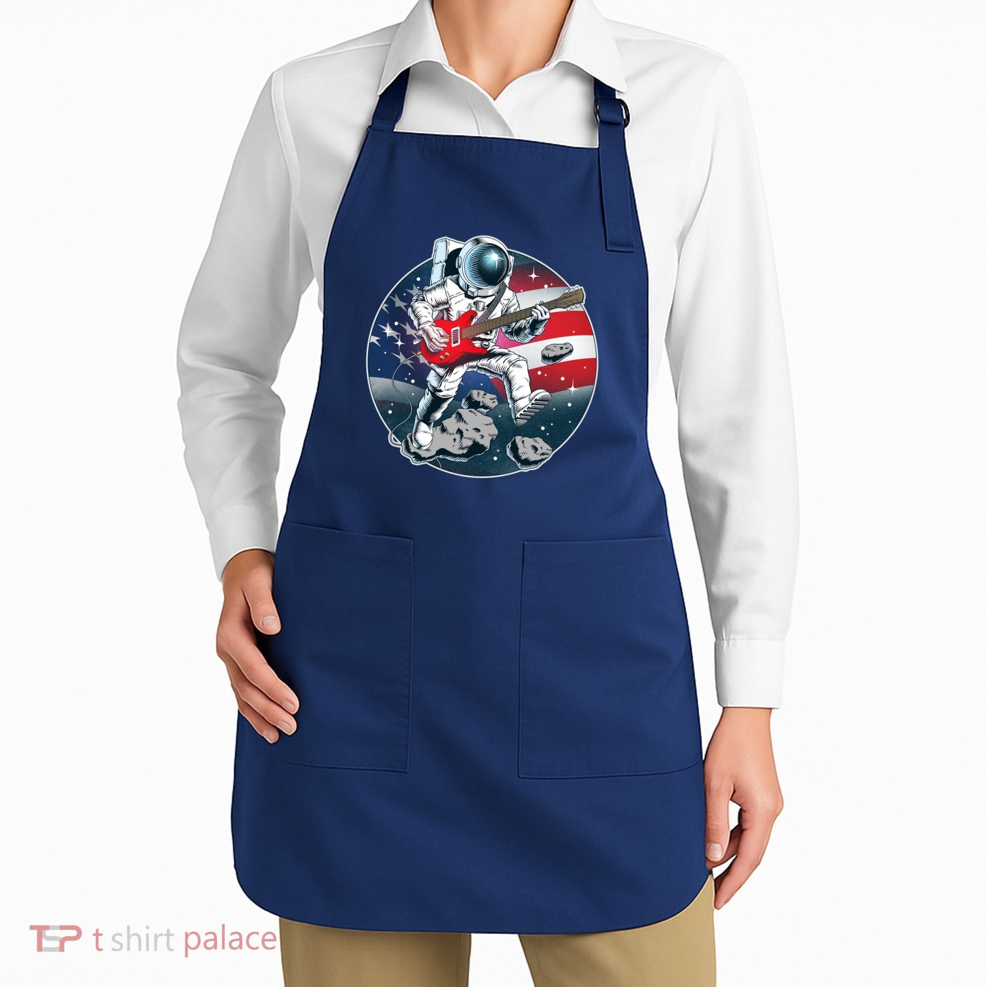 American USA Flag Rocking Space Astronaut Apron