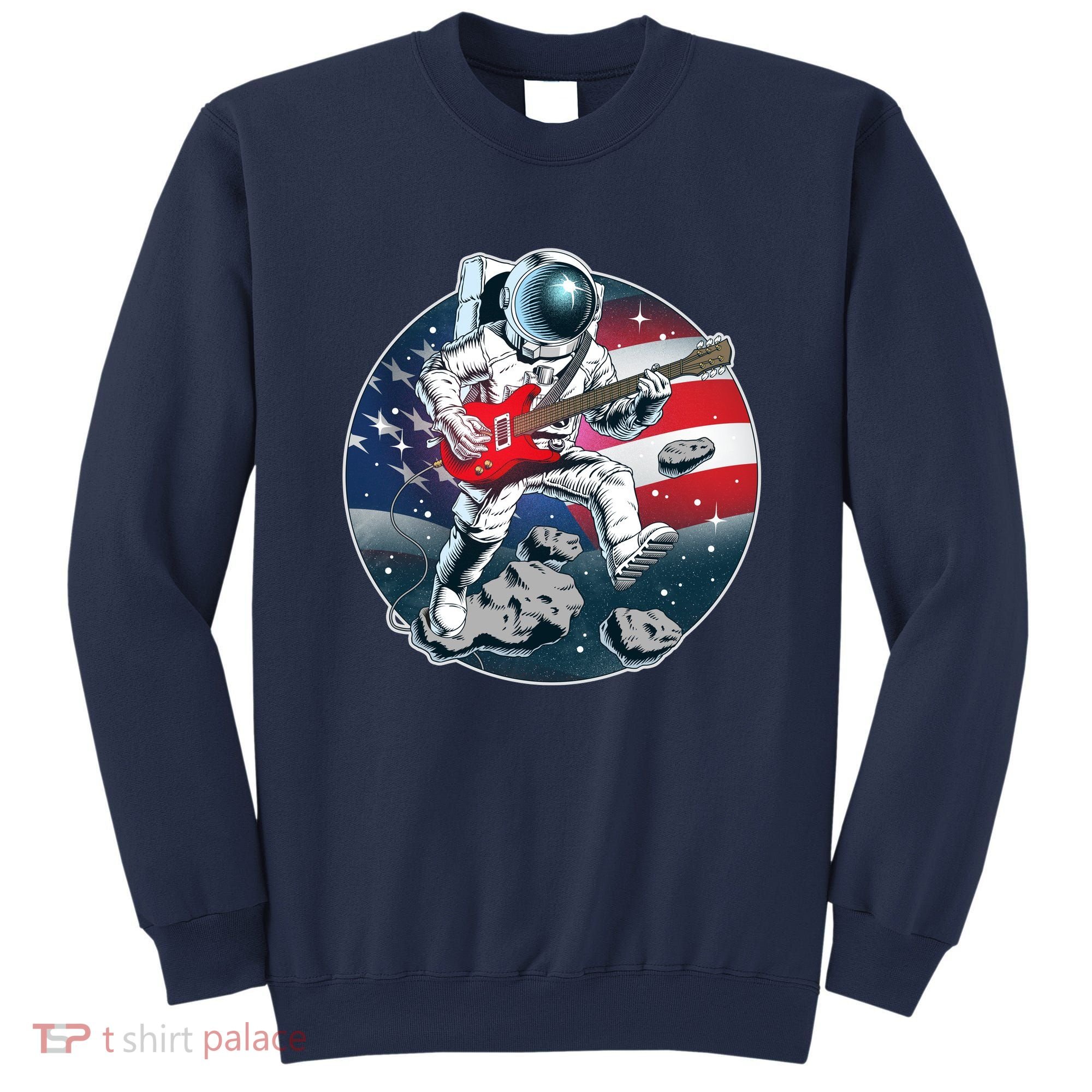 American USA Flag Rocking Space Astronaut Sweatshirt