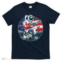 American USA Flag Rocking Space Astronaut T-Shirt thumb 0