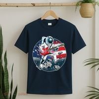 American USA Flag Rocking Space Astronaut T-Shirt thumb 2