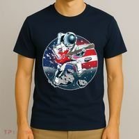 American USA Flag Rocking Space Astronaut T-Shirt thumb 3