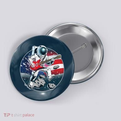 American USA Flag Rocking Space Astronaut Button