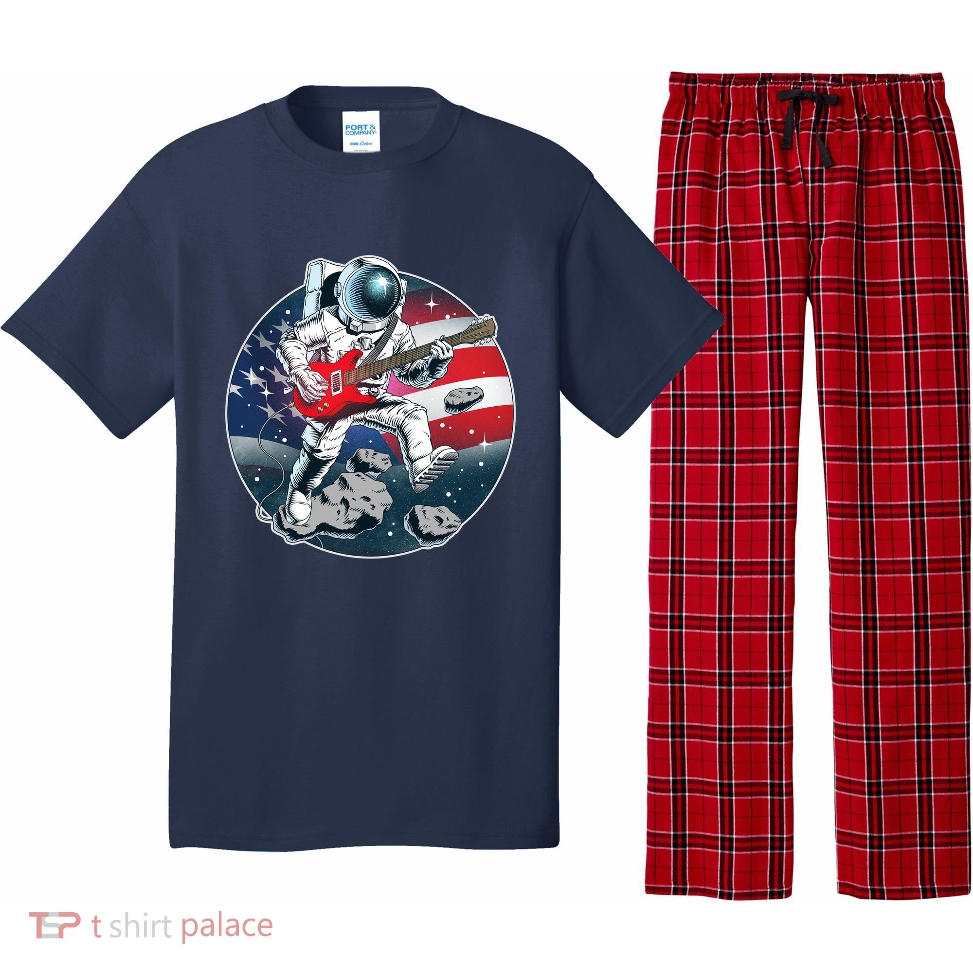 American USA Flag Rocking Space Astronaut Pajama Set