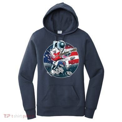 American USA Flag Rocking Space Astronaut Women's Hoodie