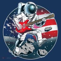American USA Flag Rocking Space Astronaut Women's Hoodie thumb 2