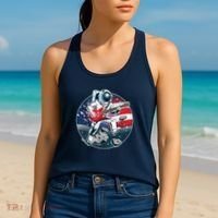 American USA Flag Rocking Space Astronaut Women's Tank Top thumb 2
