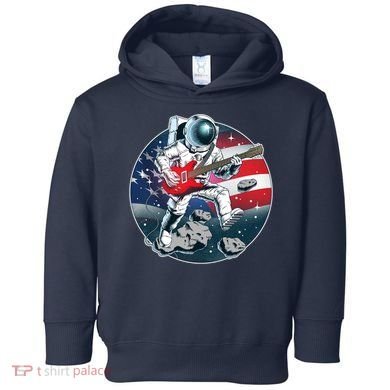 American USA Flag Rocking Space Astronaut Toddler Hoodie