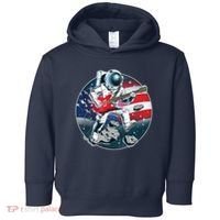 American USA Flag Rocking Space Astronaut Toddler Hoodie thumb 0