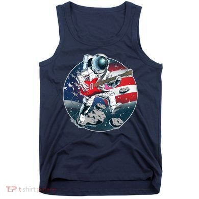American USA Flag Rocking Space Astronaut Tank Top