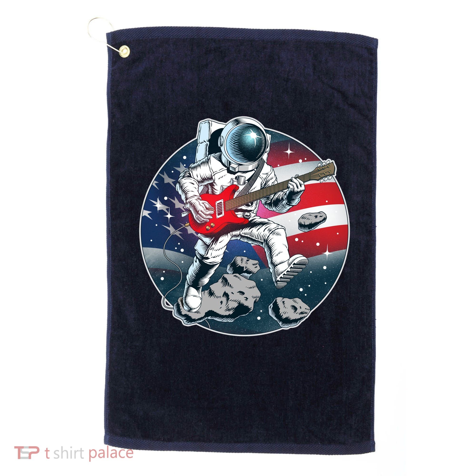 American USA Flag Rocking Space Astronaut Golf Towel